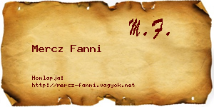 Mercz Fanni névjegykártya